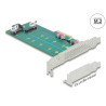 Delock PCI Express x4 Karte zu 1 x M.2 Key B + 1 x NVMe M.2 Key M - Low Profile Formfaktor