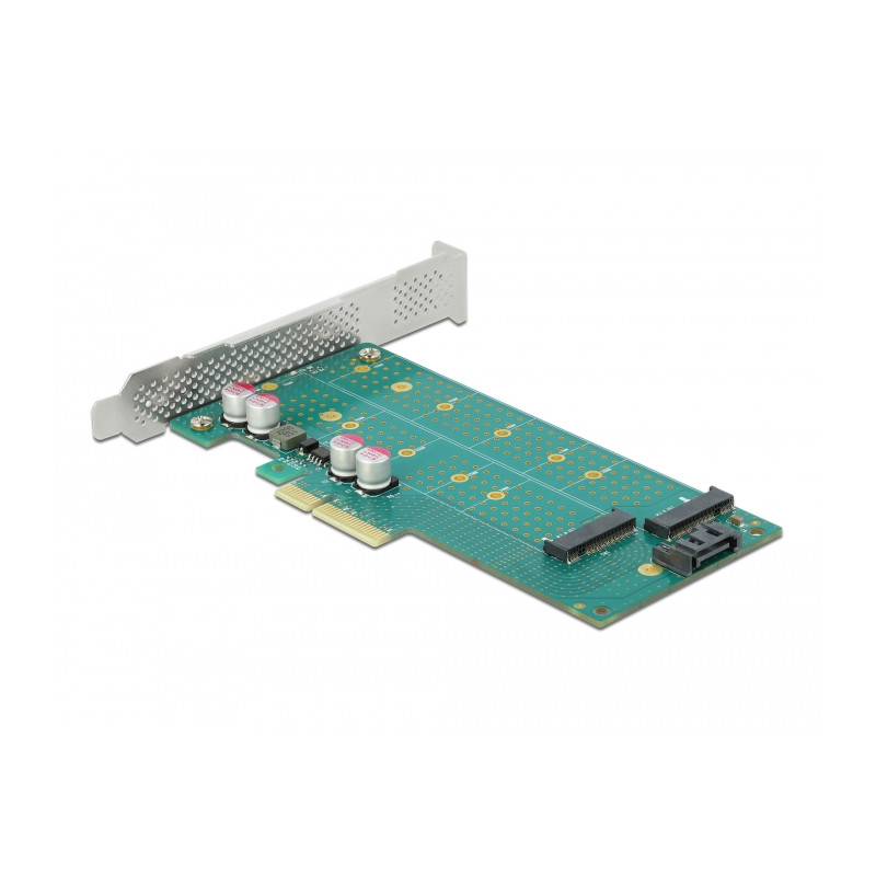 Delock PCI Express x4 Karte zu 1 x M.2 Key B + 1 x NVMe M.2 Key M - Low Profile Formfaktor