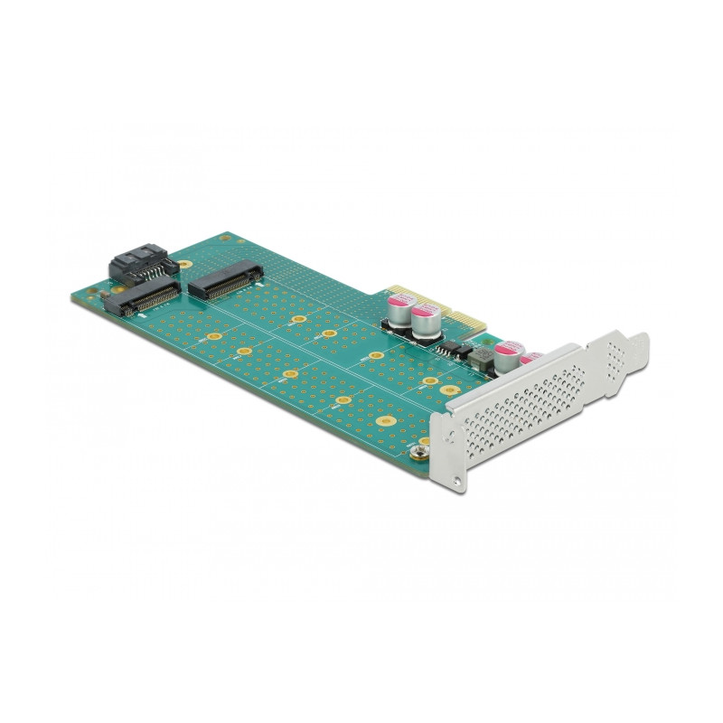 Delock PCI Express x4 Karte zu 1 x M.2 Key B + 1 x NVMe M.2 Key M - Low Profile Formfaktor