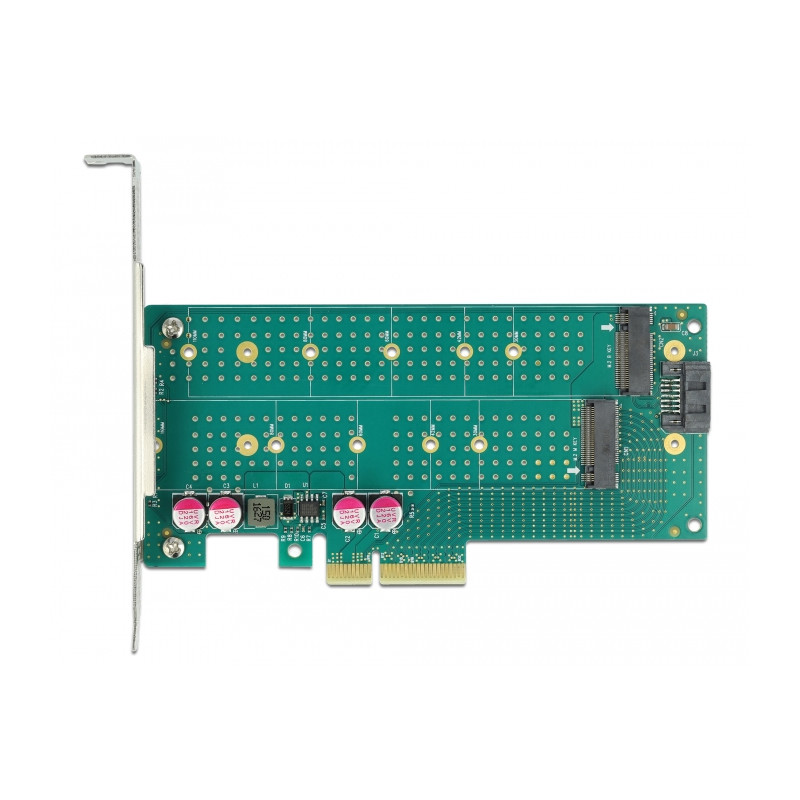 Delock PCI Express x4 Karte zu 1 x M.2 Key B + 1 x NVMe M.2 Key M - Low Profile Formfaktor