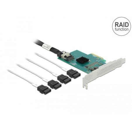 Delock PCI Express x4 Karte zu 4 x SATA 6 Gb/s RAID und HyperDuo - Low Profile Formfaktor