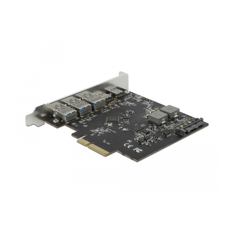 Delock PCI Express x4 Karte zu 2 x USB Type-C™ + 3 x USB Typ-A - SuperSpeed USB 10 Gbps