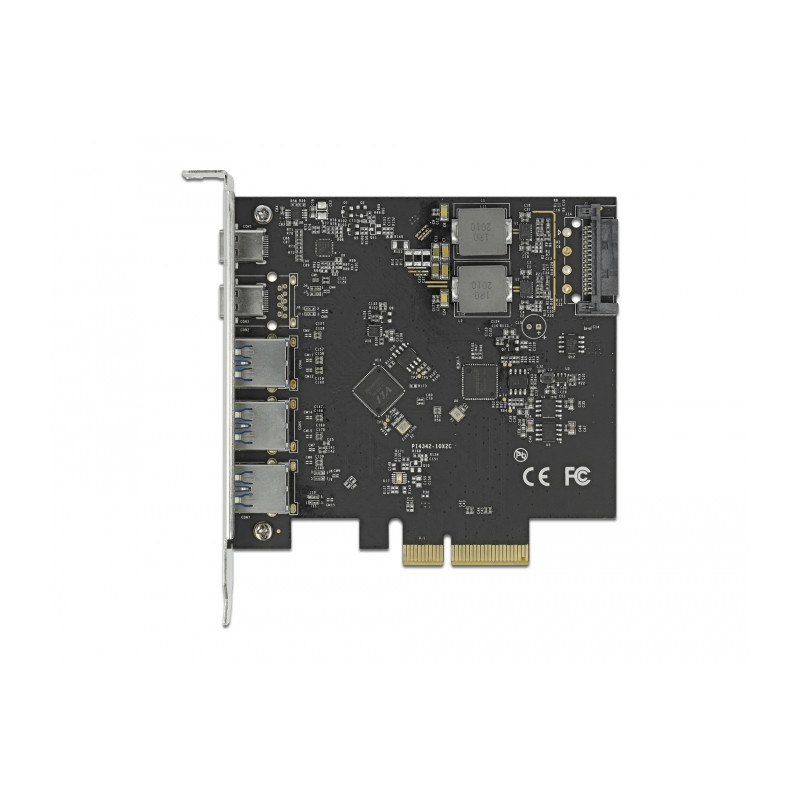 Delock PCI Express x4 Karte zu 2 x USB Type-C™ + 3 x USB Typ-A - SuperSpeed USB 10 Gbps