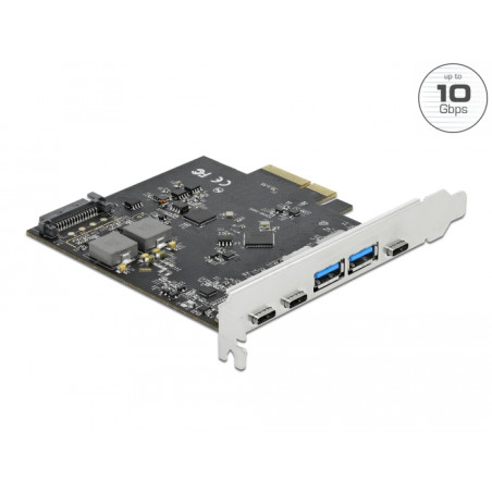 Delock PCI Express x4 Karte zu 3 x USB Type-C™ + 2 x USB Typ-A - SuperSpeed USB 10 Gbps