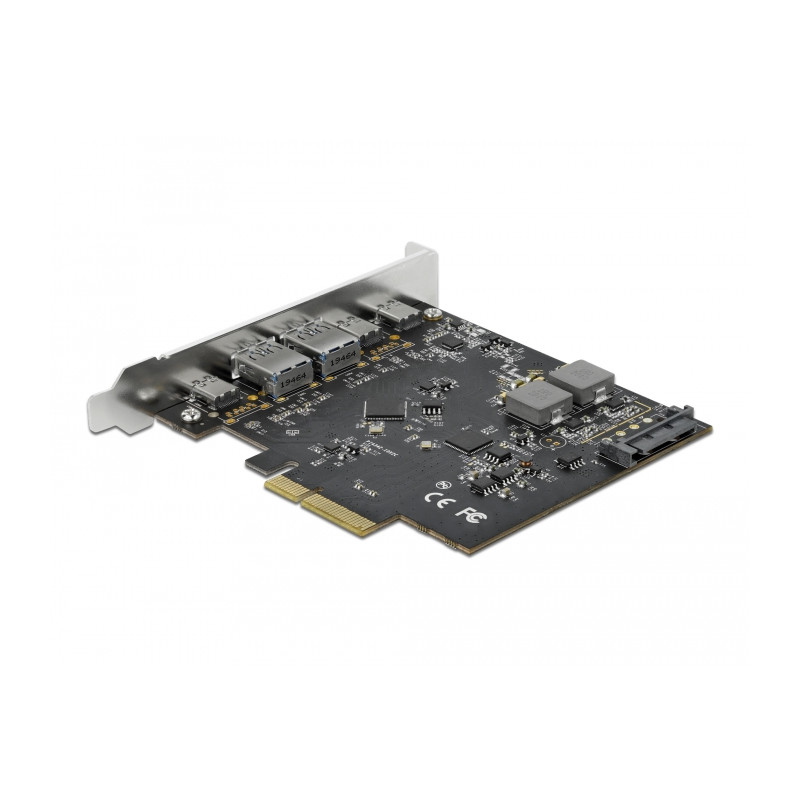 Delock PCI Express x4 Karte zu 3 x USB Type-C™ + 2 x USB Typ-A - SuperSpeed USB 10 Gbps