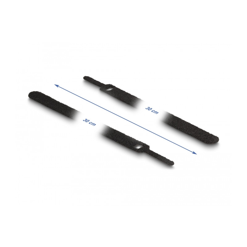 Delock Klett-Kabelbinder L 300 x B 12 mm schwarz 10 Stück