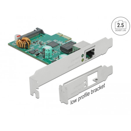 Delock PCI Express x1 Netzwerkkarte 2,5 Gigabit LAN 1 x RJ45 mit PoE+ RTL8125