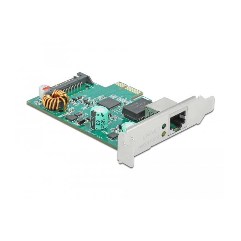 Delock PCI Express x1 Netzwerkkarte 2,5 Gigabit LAN 1 x RJ45 mit PoE+ RTL8125