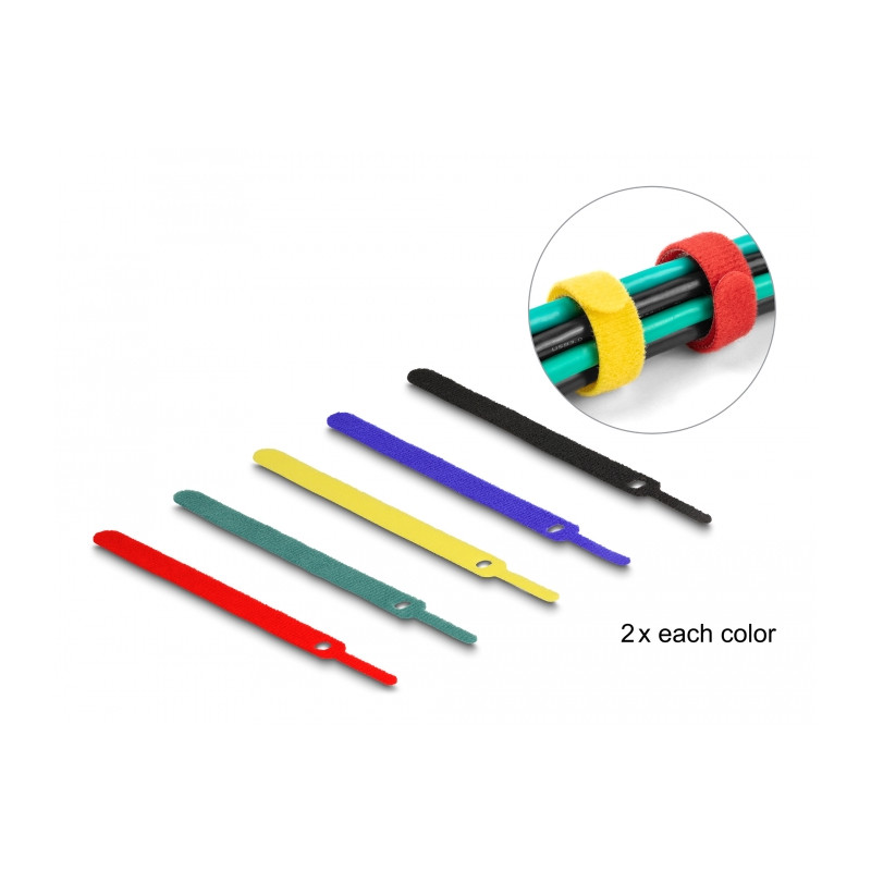 Delock Klett-Kabelbinder L 150 x B 12 mm farbig Set 10 Stück
