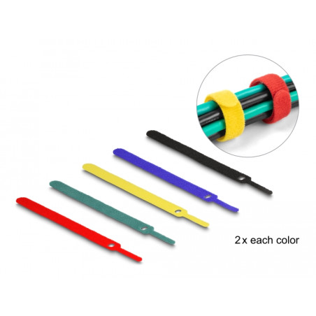 Delock Klett-Kabelbinder L 150 x B 12 mm farbig Set 10 Stück