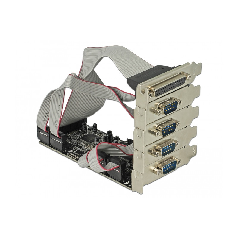 Delock PCI Express x1 Karte zu 4 x Seriell, 1 x Parallel