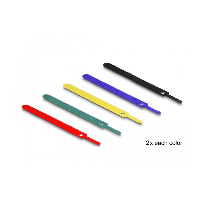 Delock Klett-Kabelbinder L 150 x B 12 mm farbig Set 10 Stück