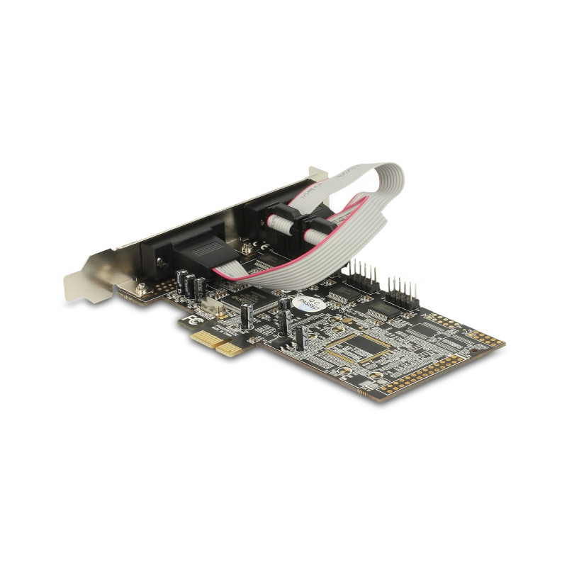 Delock PCI Express x1 Karte zu 4 x Seriell RS-232 mit Standard und Low Profile Slotblenden