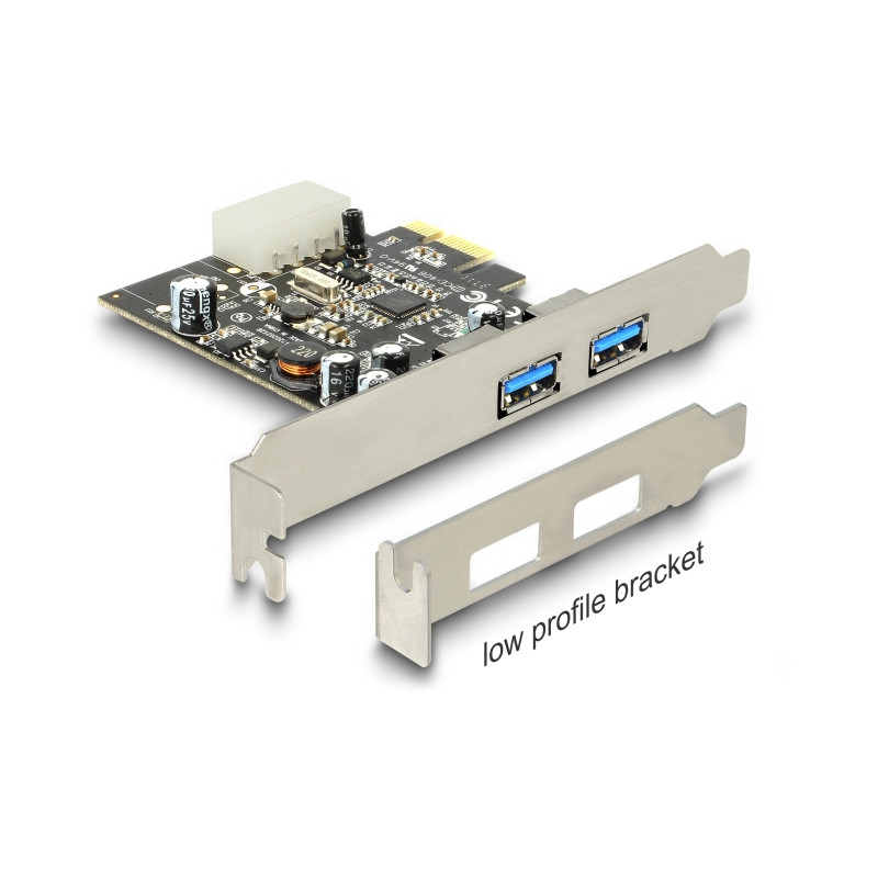 Delock PCI Express x1 Karte zu 2 x extern USB 5 Gbps Typ-A Buchse