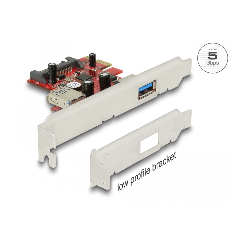 Delock PCI Express x1 Karte zu 1 x extern + 1 x intern USB 5 Gbps