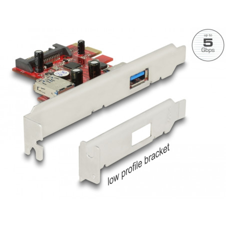 Delock PCI Express x1 Karte zu 1 x extern + 1 x intern USB 5 Gbps