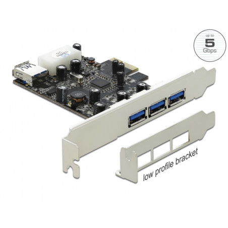 Delock PCI Express x1 Karte - 3 x extern + 1 x intern USB 3.0 Typ-A Buchse