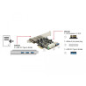 Delock PCI Express x1 Karte - 3 x extern + 1 x intern USB 3.0 Typ-A Buchse