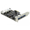 Delock PCI Express x1 Karte - 3 x extern + 1 x intern USB 3.0 Typ-A Buchse