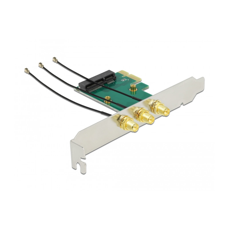 Delock PCI Express x1 Karte - Mini PCIe Slot + 3 RP-SMA Anschlüsse