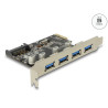 Delock PCI Express x1 Karte zu 4 x extern USB Typ-A Buchse SuperSpeed USB 5 Gbps (USB 3.2 Gen 1)