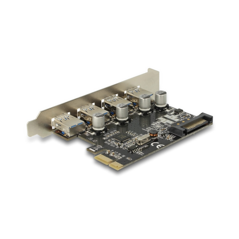 Delock PCI Express x1 Karte zu 4 x extern USB Typ-A Buchse SuperSpeed USB 5 Gbps (USB 3.2 Gen 1)