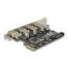 Delock PCI Express x1 Karte zu 4 x extern USB Typ-A Buchse SuperSpeed USB 5 Gbps (USB 3.2 Gen 1)
