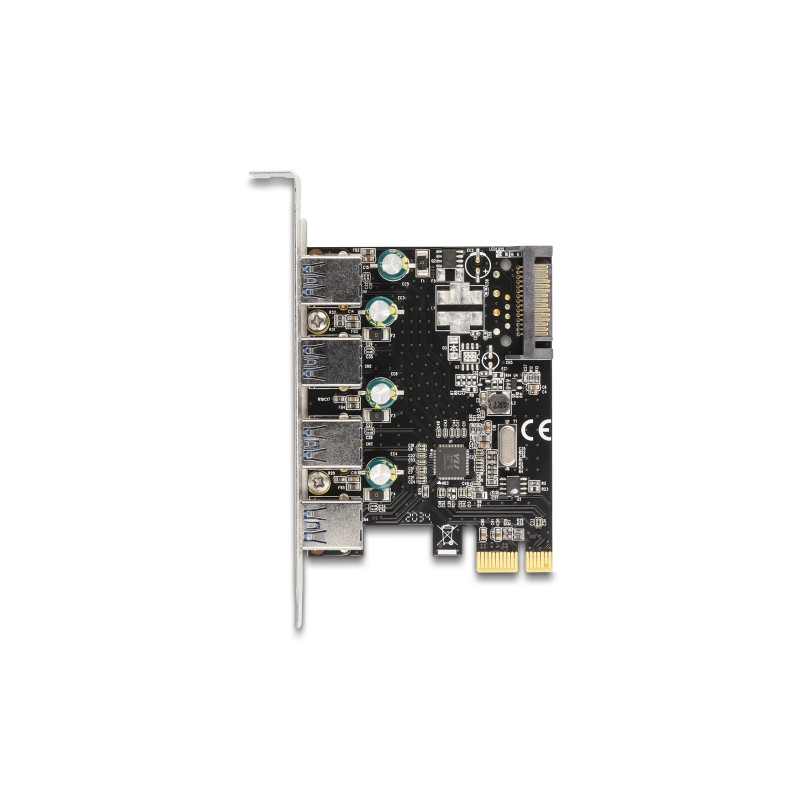 Delock PCI Express x1 Karte zu 4 x extern USB Typ-A Buchse SuperSpeed USB 5 Gbps (USB 3.2 Gen 1)