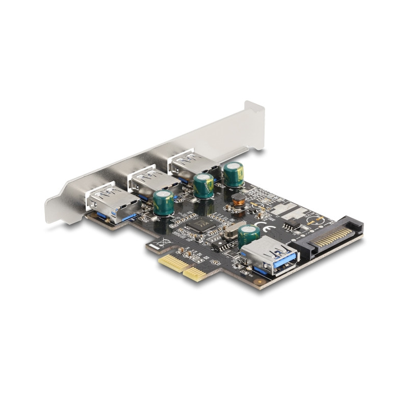 Delock PCI Express x1 Karte zu 3 x extern + 1 x intern USB 5 Gbps Typ-A Buchse