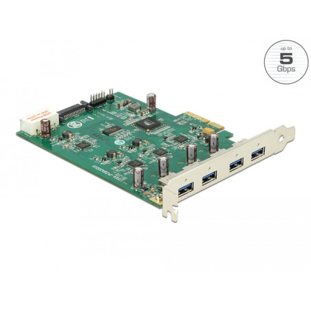 Delock PCI Express Karte x4 - 4 x extern USB 3.0-A (Quad Channel)