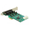 Delock PCI Express x1 Karte zu 4 x Seriell RS-232 High Speed 921K mit Spannungsversorgung