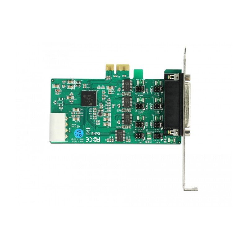 Delock PCI Express x1 Karte zu 4 x Seriell RS-232 High Speed 921K mit Spannungsversorgung