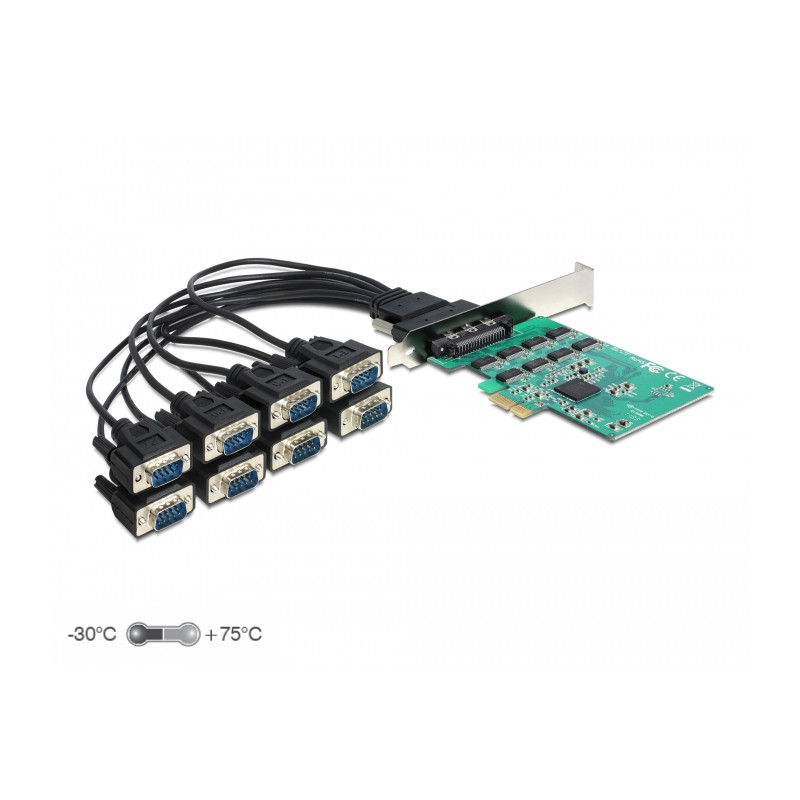 Delock PCI Express x1 Karte zu 8 x Seriell RS-232 High Speed 921K