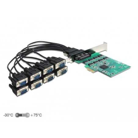 Delock PCI Express x1 Karte zu 8 x Seriell RS-232 High Speed 921K