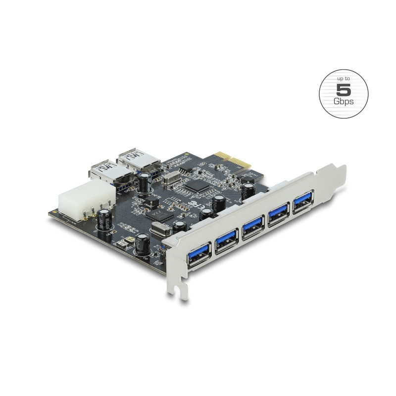 Delock PCI Express x1 Karte zu 5 x extern + 2 x intern USB 5 Gbps