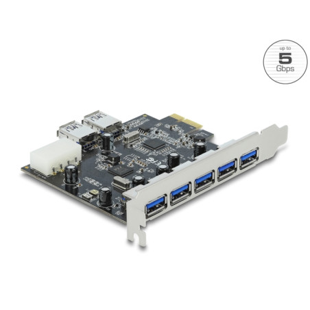 Delock PCI Express x1 Karte zu 5 x extern + 2 x intern USB 5 Gbps