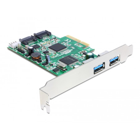 Delock PCI Express x4 Karte - 2 x extern USB 3.0 + 2 x intern SATA 6 Gb/s