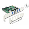 Delock PCI Express x1 Karte zu 4 x extern USB Typ-A Buchse USB 5 Gbps