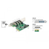 Delock PCI Express x1 Karte zu 4 x extern USB Typ-A Buchse USB 5 Gbps