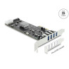 Delock PCI Express x4 Karte zu 4 x extern USB 5 Gbps Quad Channel - Low Profile Formfaktor