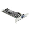 Delock PCI Express x4 Karte zu 4 x extern USB 5 Gbps Quad Channel - Low Profile Formfaktor