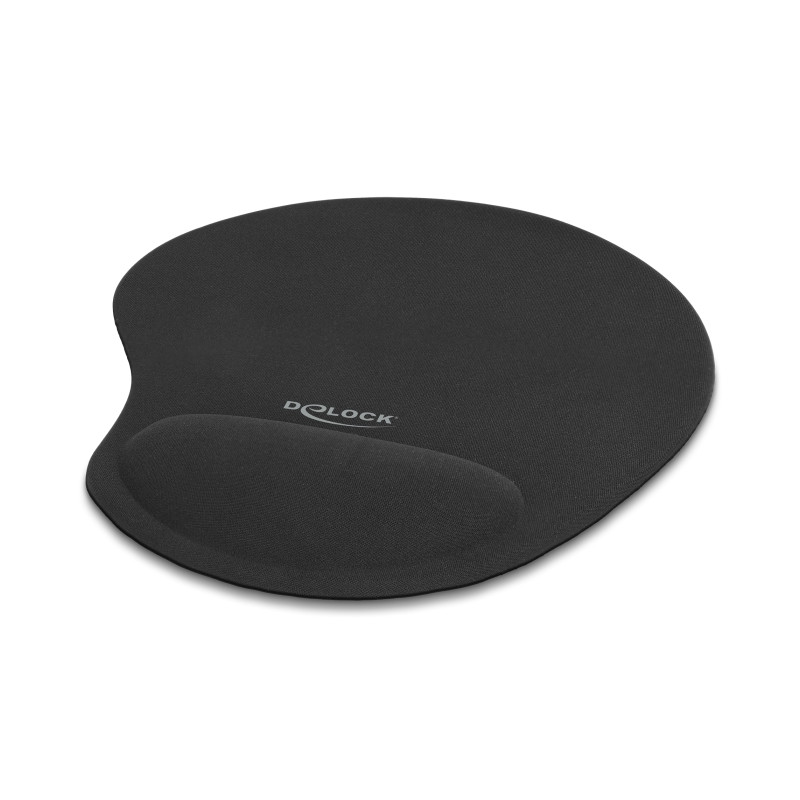 Delock Ergonomisches Mauspad mit Gel Handballenauflage schwarz 230 x 202 x 24 mm