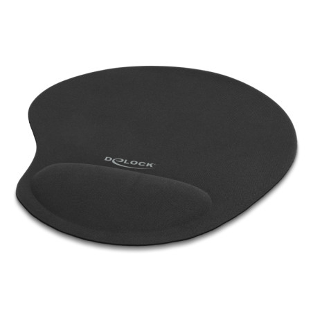 Delock Ergonomisches Mauspad mit Gel Handballenauflage schwarz 230 x 202 x 24 mm