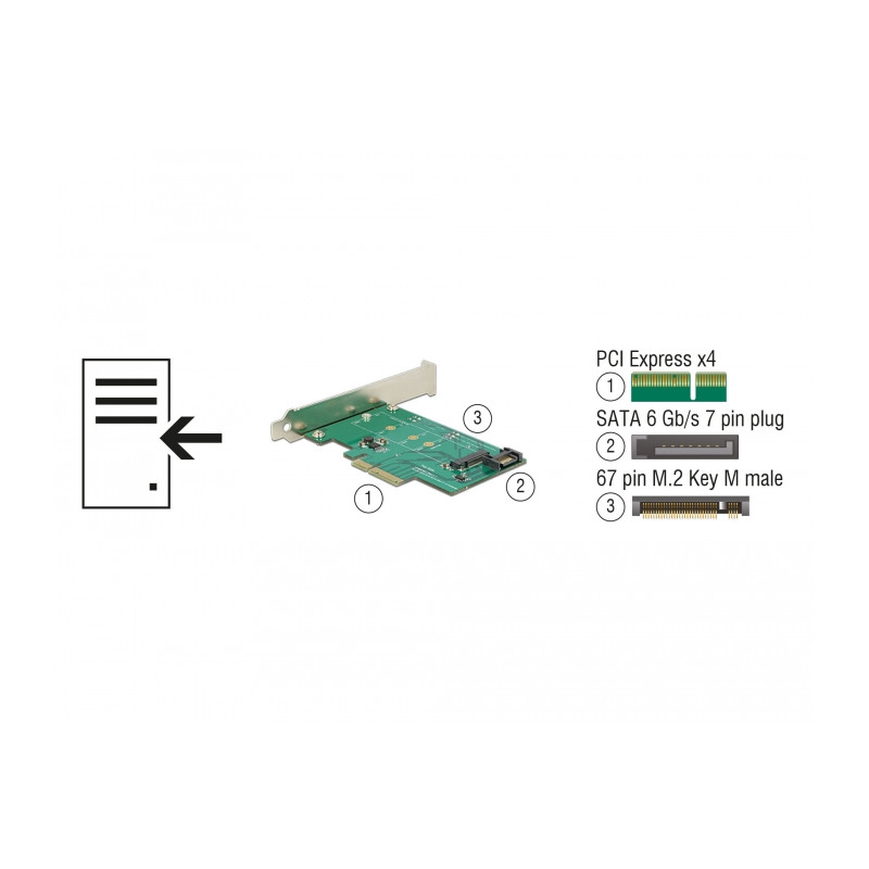 Delock PCI Express x4 Karte - 1 x intern NVMe M.2