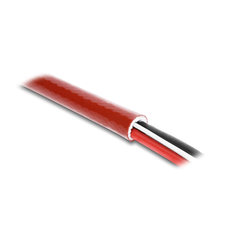 Delock Feuerfester Schutzschlauch silikonbeschichtet 1 m x 10 mm rot