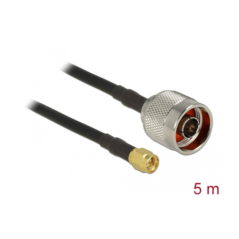 Delock Antennenkabel N Stecker - SMA Stecker CFD200/RF200 5 m low loss