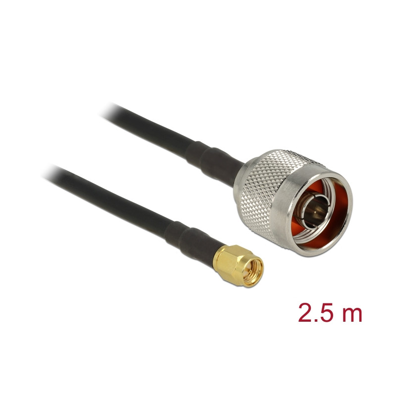 Delock Antennenkabel N Stecker zu SMA Stecker LMR/CFD200 2,5 m low loss