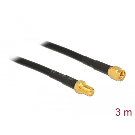 Delock Antennenkabel RP-SMA Stecker - RP-SMA Buchse CFD/RF200 3 m low loss