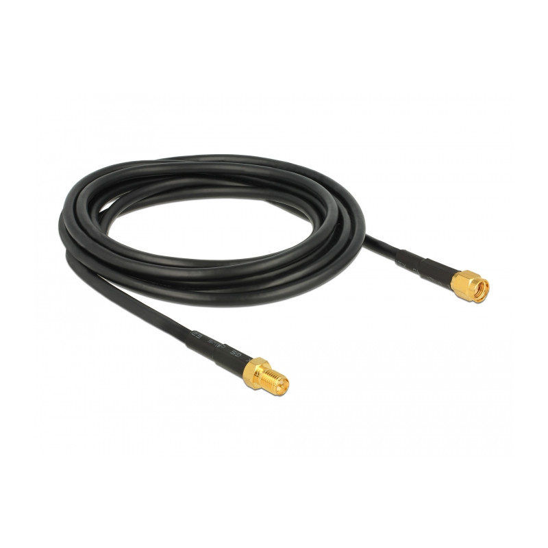Delock Antennenkabel RP-SMA Stecker - RP-SMA Buchse CFD/RF200 3 m low loss