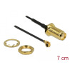 Delock Antennenkabel SMA Buchse zum Einbau zu I-PEX Inc., MHF® I Stecker 1.13 7 cm Gewindelänge 10 mm